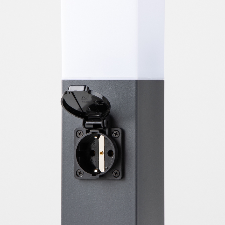 Brilagi - Lampa zewnętrzna z 2 gniazdami SCHUKO NOVA 1xE27/15W/230V 40 cm IP44 antracyt