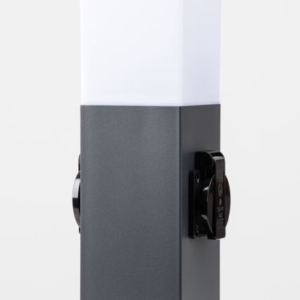 Brilagi - Lampa zewnętrzna z 2 gniazdami SCHUKO NOVA 1xE27/15W/230V 40 cm IP44 antracyt
