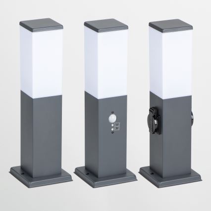 Brilagi - Lampa zewnętrzna z 2 gniazdami SCHUKO NOVA 1xE27/15W/230V 40 cm IP44 antracyt