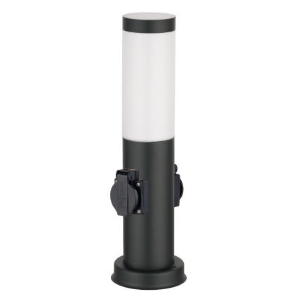 Brilagi - Lampa zewnętrzna z 2 gniazdami SCHUKO NOVA 1xE27/15W/230V 40 cm IP44 czarna