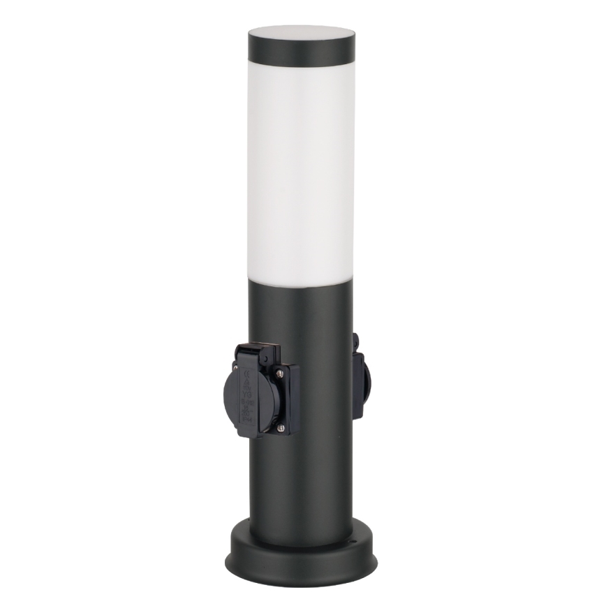 Brilagi - Lampa zewnętrzna z 2 gniazdami SCHUKO NOVA 1xE27/15W/230V 40 cm IP44 czarna