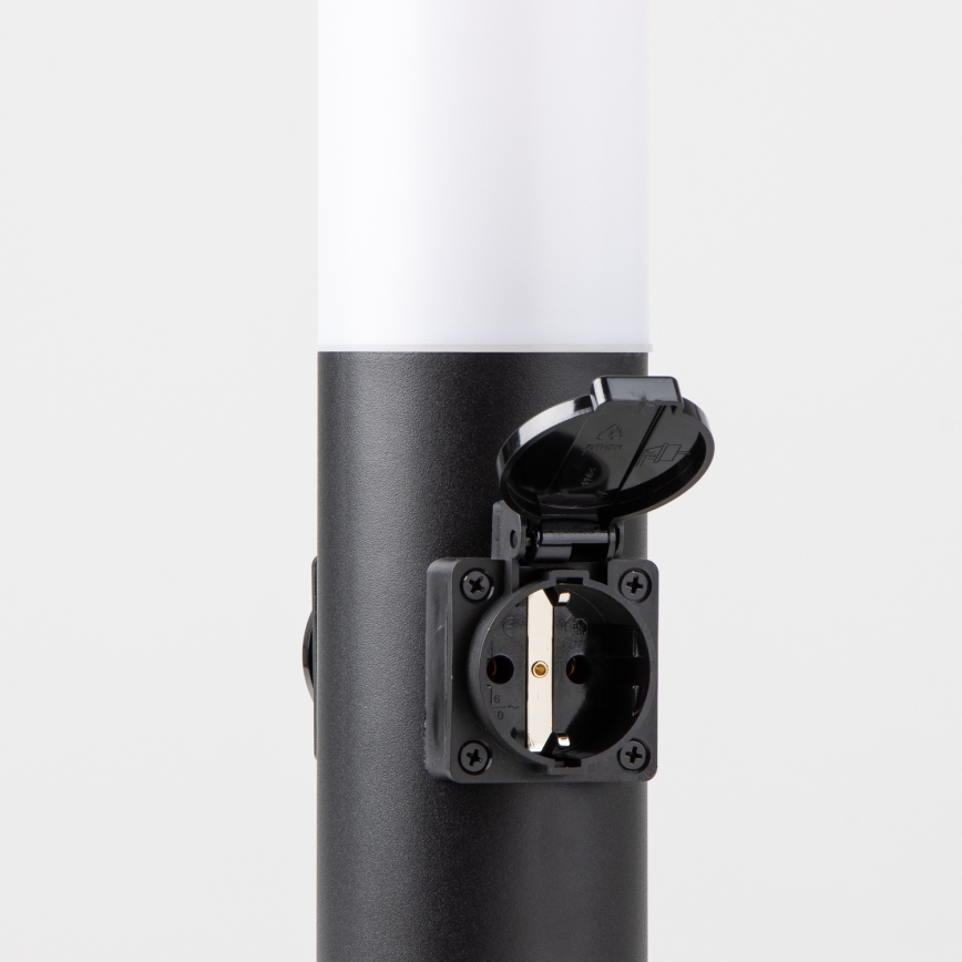 Brilagi - Lampa zewnętrzna z 2 gniazdami SCHUKO NOVA 1xE27/15W/230V 40 cm IP44 czarna