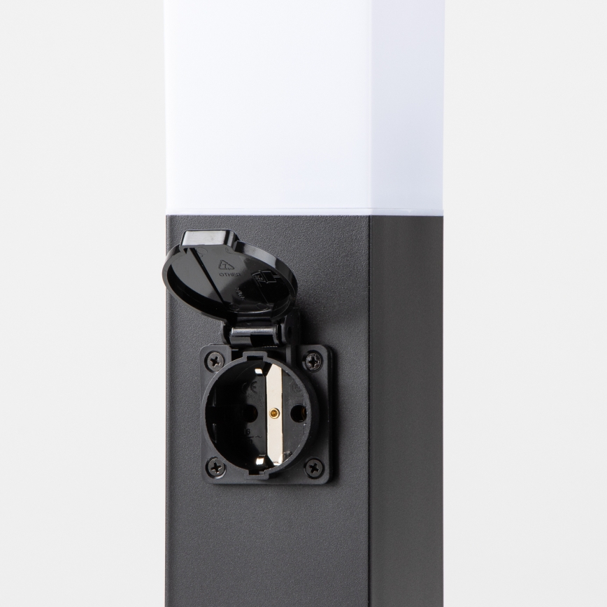 Brilagi - Lampa zewnętrzna NOVA z dwoma gniazdami SCHUKO, 1xE27/15W/230V, 40 cm, IP44, czarna