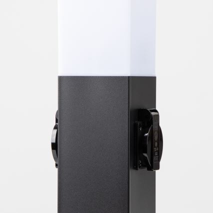 Brilagi - Lampa zewnętrzna NOVA z dwoma gniazdami SCHUKO, 1xE27/15W/230V, 40 cm, IP44, czarna