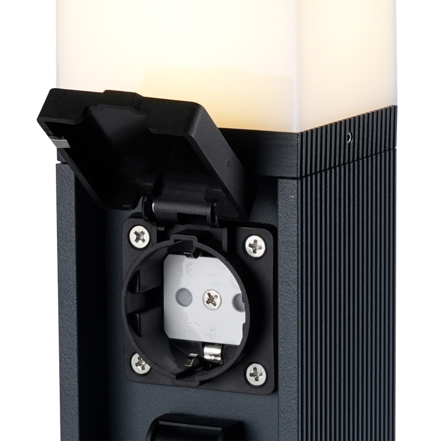 Brilagi - Lampa zewnętrzna z 2 gniazdami SCHUKO PILLAR 1xG9/11W/230V IP44 antracyt