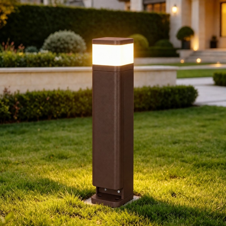 BRILAGI - Lampa zewnętrzna z 2 gniazdami SCHUKO PILLAR 1xG9/11W/230V IP44 brązowa