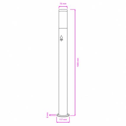 BRILAGI - Lampa zewnętrzna z czujnikiem ruchu ELIA 1xE27/20W/230V IP44 100 cm antracyt