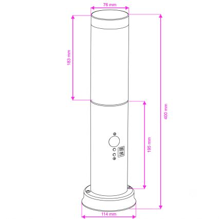 Brilagi - Lampa zewnętrzna z czujnikiem NOVA 1xE27/15W/230V 40 cm IP44 brązowa