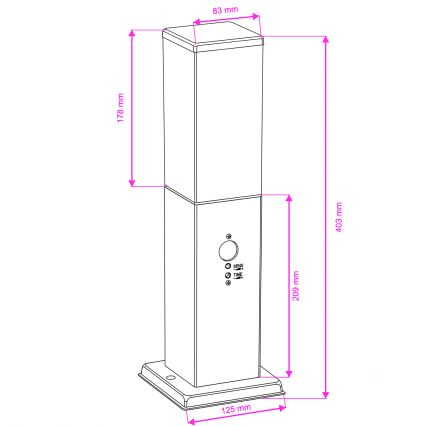 Brilagi - Lampa zewnętrzna z czujnikiem NOVA 1xE27/15W/230V 40 cm IP44 brązowa