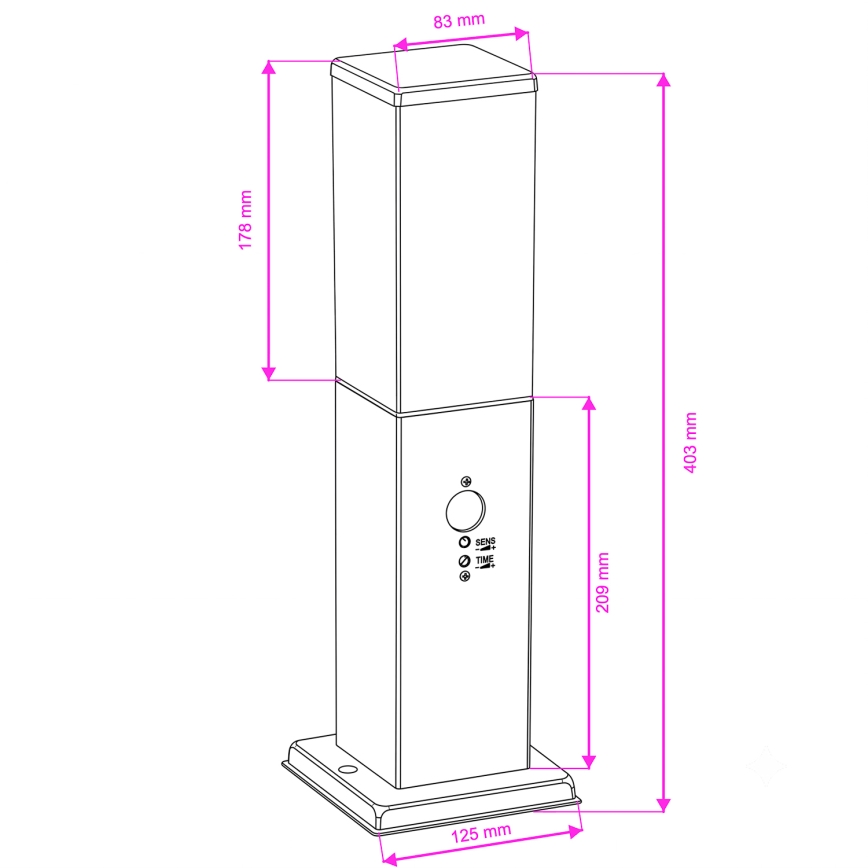 Brilagi - Lampa zewnętrzna z czujnikiem NOVA 1xE27/15W/230V 40 cm IP44 brązowa