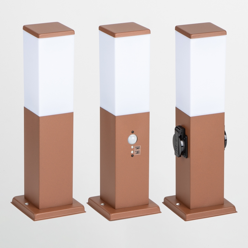 Brilagi - Lampa zewnętrzna z czujnikiem NOVA 1xE27/15W/230V 40 cm IP44 brązowa