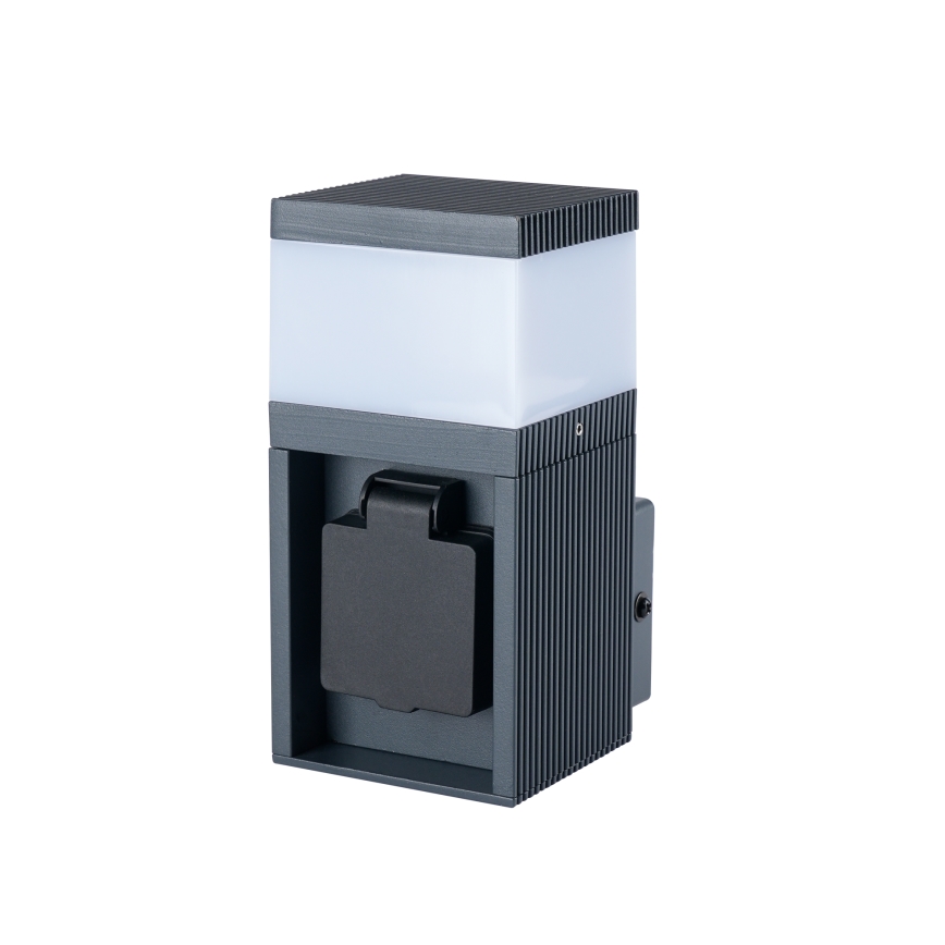 Brilagi - Lampa ścienna zewnętrzna z gniazdem SCHUKO PILLAR 1xG9/11W/230V IP44 antracyt
