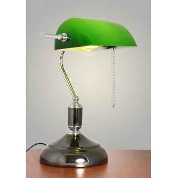 Brilagi - Lampka biurkowa BANK OFFICE 1xE27/60W/230V czarna/srebrna/zielona