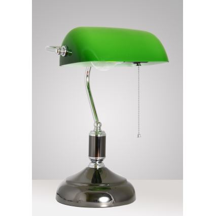 Brilagi - Lampka biurkowa BANK OFFICE 1xE27/60W/230V czarna/srebrna/zielona