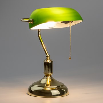 Brilagi - Lampka biurkowa BANK OFFICE 1xE27/60W/230V złota/zielona