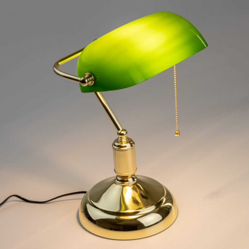 Brilagi - Lampka biurkowa BANK OFFICE 1xE27/60W/230V złota/zielona