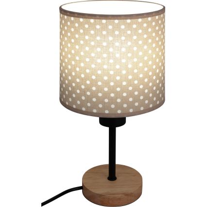 Brilagi - Dziecięca lampka stołowa BOBO WOOD 1xE27/25W/230V dąb/czarny/beżowy/kropki