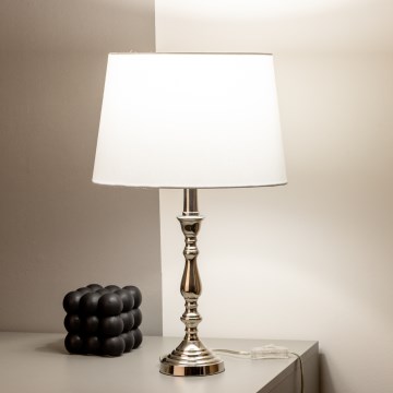 Brilagi - Lampka stołowa CERIA 1xE27/60W/230V chrom błyszczący/biały