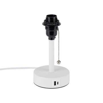 Brilagi - Lampka stołowa TABLON z portem USB 1xE27/25W/230V biała
