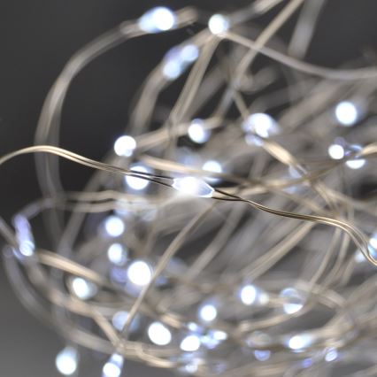 Brilagi - łańcuch LED 100xLED/3xAA 10m zimna biel