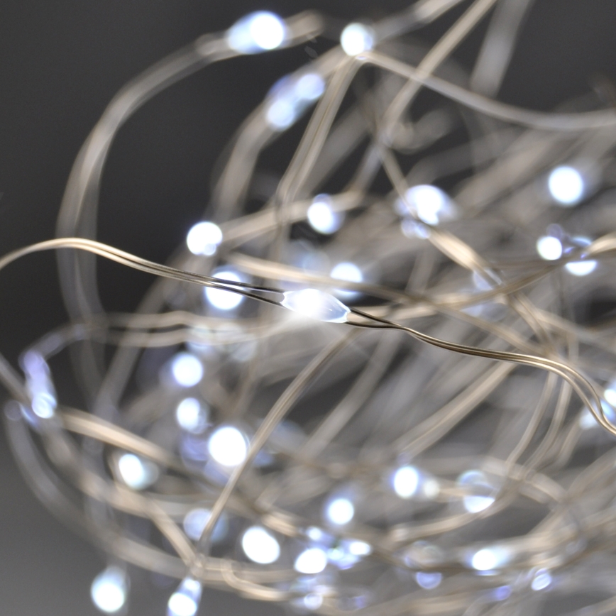 Brilagi - łańcuch LED 100xLED/3xAA 10m zimna biel