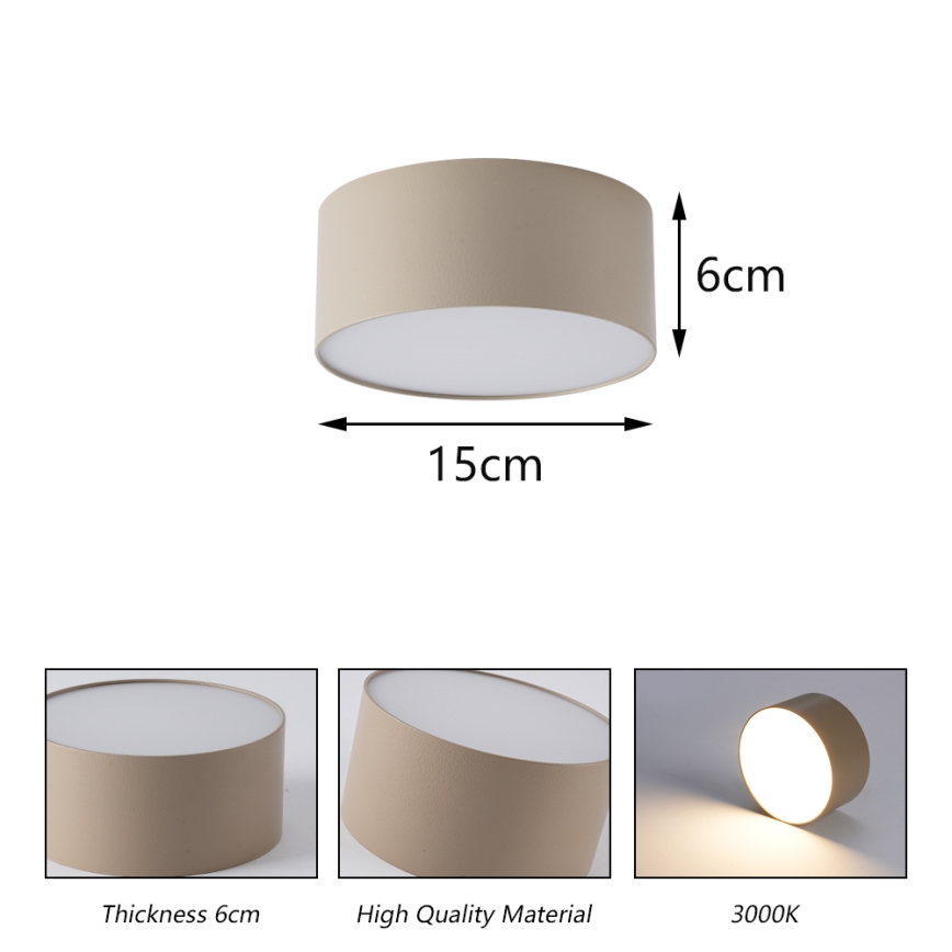 Brilagi - Plafon łazienkowy LED FORIS LED/20W/230V śr. 15 cm beżowy IP44