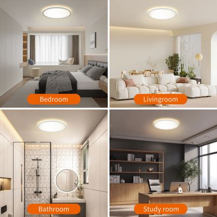 Brilagi - LED Lampa ściemnialna z czujnikiem ruchu i zmierzchu ULTRA SLIM LED/24W/230V śr. 42 cm + pilot do zdalnego sterowania