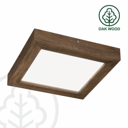 Brilagi - LED regulowane oświetlenie sufitowe do łazienki WOODY FRAME LED/24W/230V dąb orzech 30x30 cm 3000-6000K IP44 + pilot zdalnego sterowania
