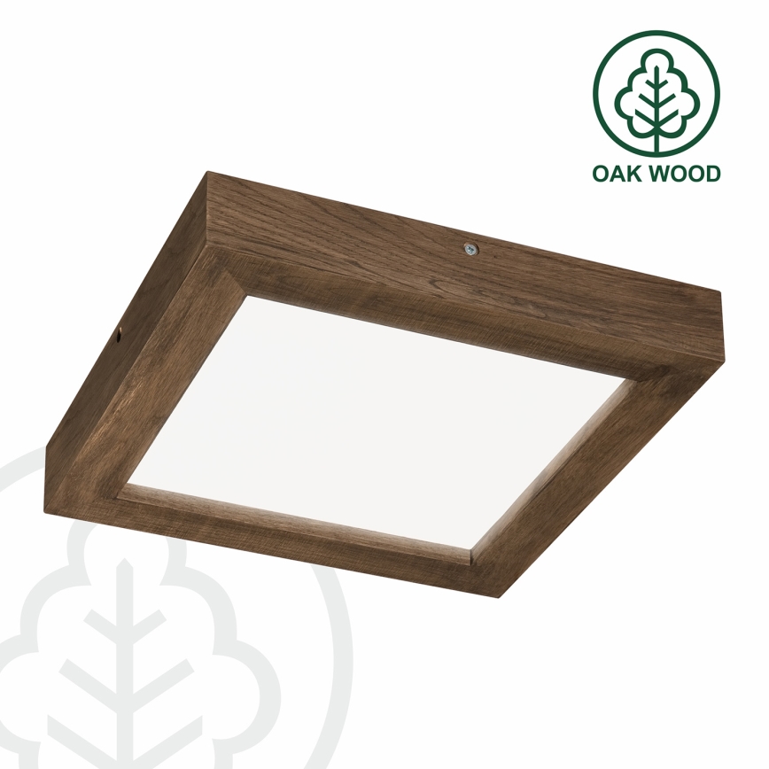 Brilagi - LED regulowane oświetlenie sufitowe do łazienki WOODY FRAME LED/24W/230V dąb orzech 30x30 cm 3000-6000K IP44 + pilot zdalnego sterowania
