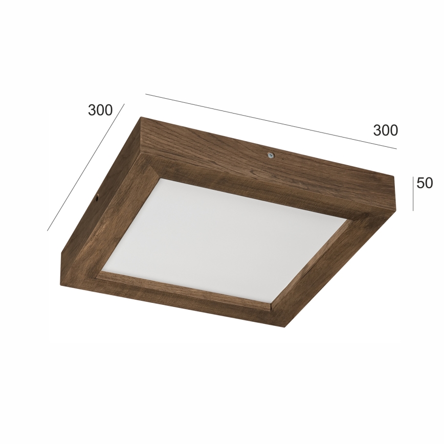 Brilagi - LED regulowane oświetlenie sufitowe do łazienki WOODY FRAME LED/24W/230V dąb orzech 30x30 cm 3000-6000K IP44 + pilot zdalnego sterowania