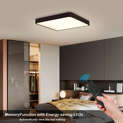 Brilagi - LED regulowane oświetlenie sufitowe POOL LED/48W/230V 3000-6000K 50x50 cm czarne + pilot zdalnego sterowania