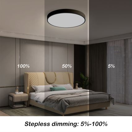 Brilagi - LED regulowane oświetlenie sufitowe POOL SMART LED/48W/230V 40 cm 3000-6000K Wi-Fi Tuya + pilot czarny