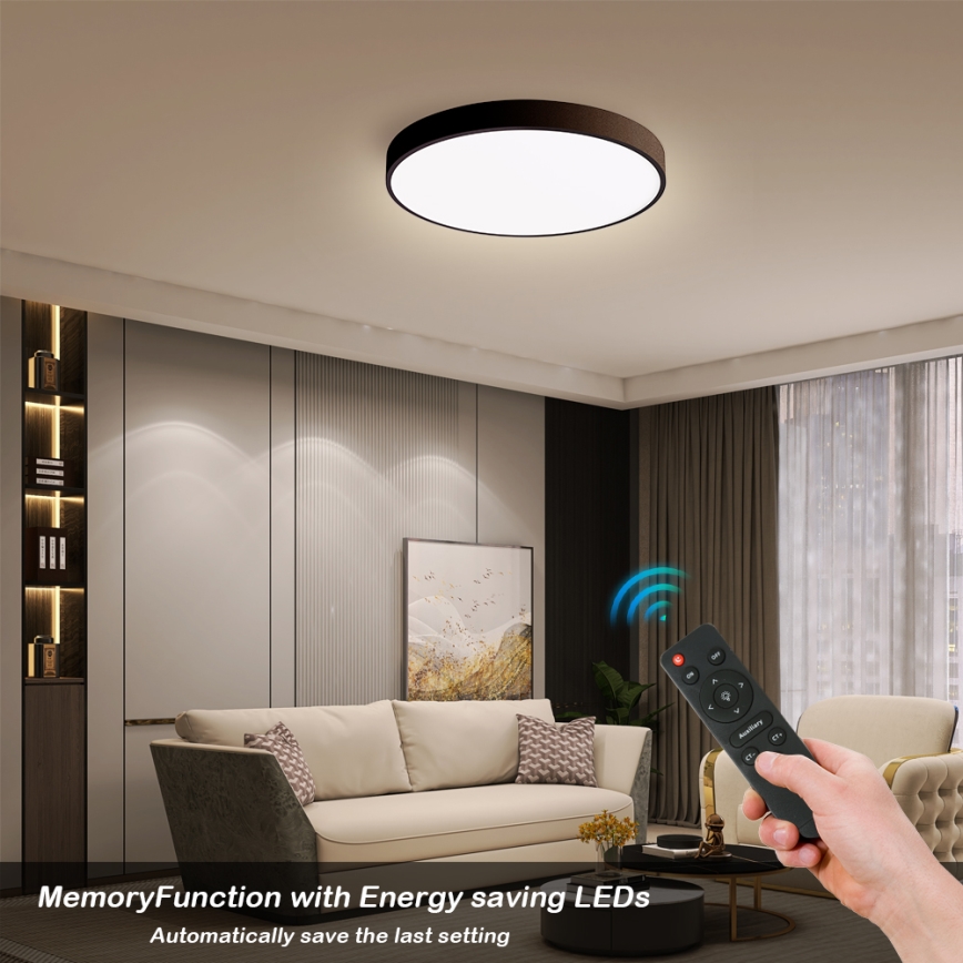 Brilagi - LED regulowane oświetlenie sufitowe POOL SMART LED/48W/230V 40 cm 3000-6000K Wi-Fi Tuya + pilot czarny