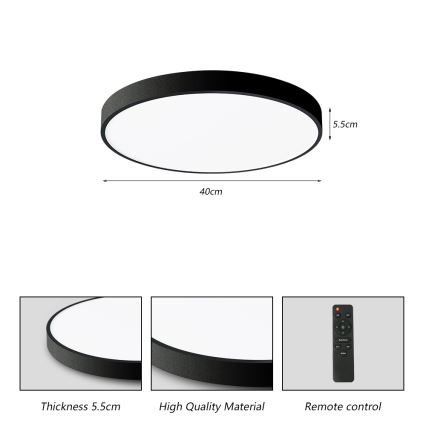 Brilagi - LED regulowane oświetlenie sufitowe POOL SMART LED/48W/230V 40 cm 3000-6000K Wi-Fi Tuya + pilot czarny