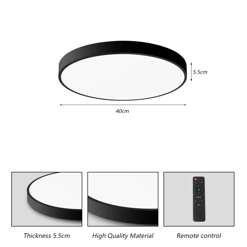 Brilagi - LED regulowane oświetlenie sufitowe POOL SMART LED/48W/230V 40 cm 3000-6000K Wi-Fi Tuya + pilot czarny