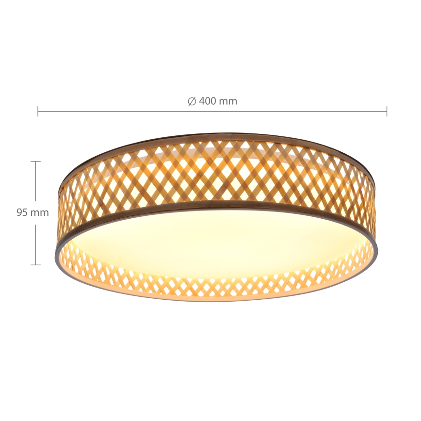 Brilagi - LED Regulowane natynkowe oświetlenie sufitowe CAMILA LED/48W/230V 3000-6500K bambus śr. 40 cm + pilot do zdalnego sterowania