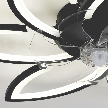 Brilagi - LED regulowane oświetlenie sufitowe z wentylatorem LED/50W/230V 3000-6500K czarne + pilot zdalnego sterowania