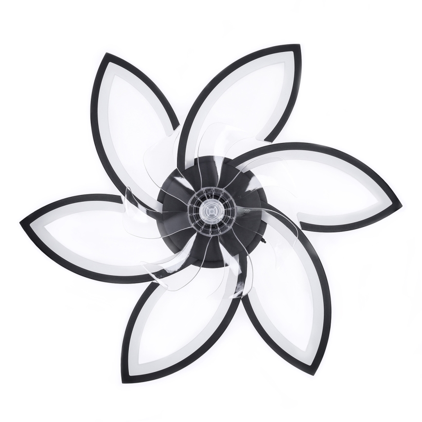 Brilagi - LED regulowane oświetlenie sufitowe z wentylatorem LED/50W/230V 3000-6500K czarne + pilot zdalnego sterowania