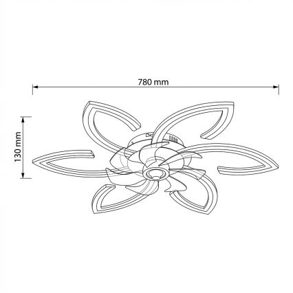 Brilagi - LED regulowane oświetlenie sufitowe z wentylatorem LED/50W/230V 3000-6500K czarne + pilot zdalnego sterowania
