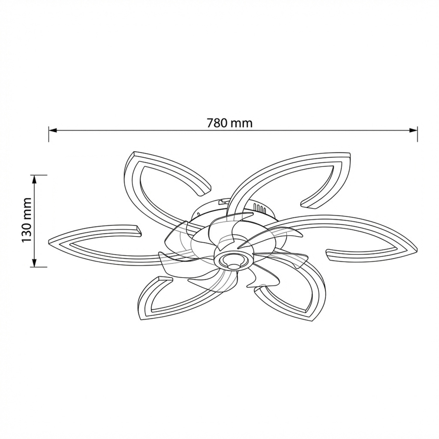 Brilagi - LED regulowane oświetlenie sufitowe z wentylatorem LED/50W/230V 3000-6500K czarne + pilot zdalnego sterowania