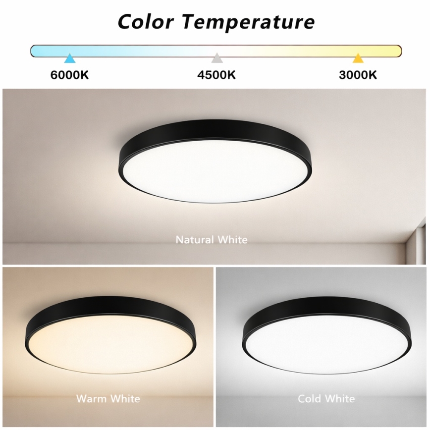 Brilagi - LED regulowane oświetlenie sufitowe POOL SMART LED/60W/230V 50 cm 3000-6000K Wi-Fi Tuya + pilot czarny