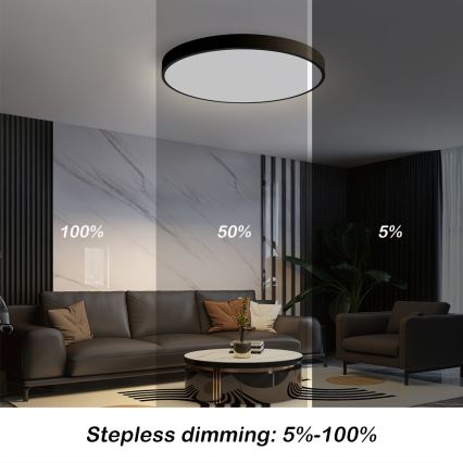 Brilagi - LED regulowane oświetlenie sufitowe POOL SMART LED/60W/230V 50 cm 3000-6000K Wi-Fi Tuya + pilot czarny