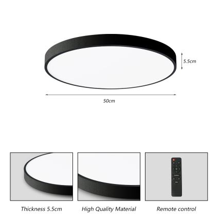 Brilagi - LED regulowane oświetlenie sufitowe POOL SMART LED/60W/230V 50 cm 3000-6000K Wi-Fi Tuya + pilot czarny
