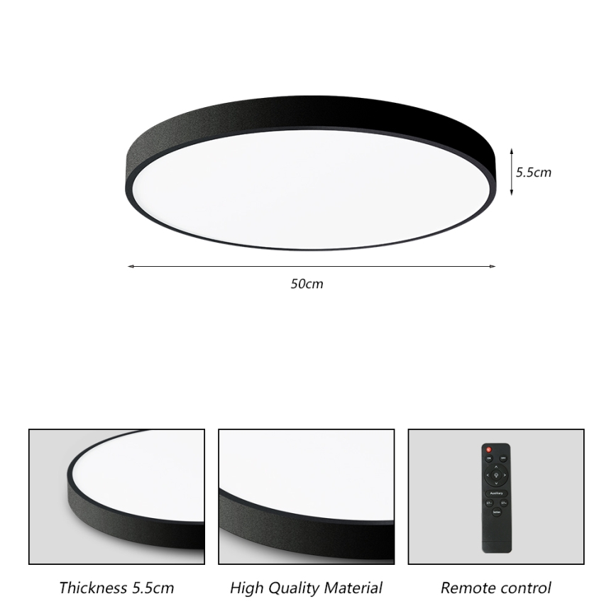 Brilagi - LED regulowane oświetlenie sufitowe POOL SMART LED/60W/230V 50 cm 3000-6000K Wi-Fi Tuya + pilot czarny