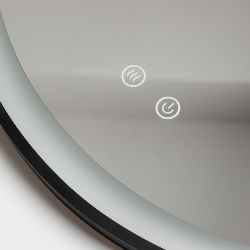 Brilagi - LED ściemnialne podgrzewane lustro łazienkowe z podświetleniem ALU PRO LED/18W/230V śr. 60 cm 3000/4000/6500K IP44 czarne CRI 90