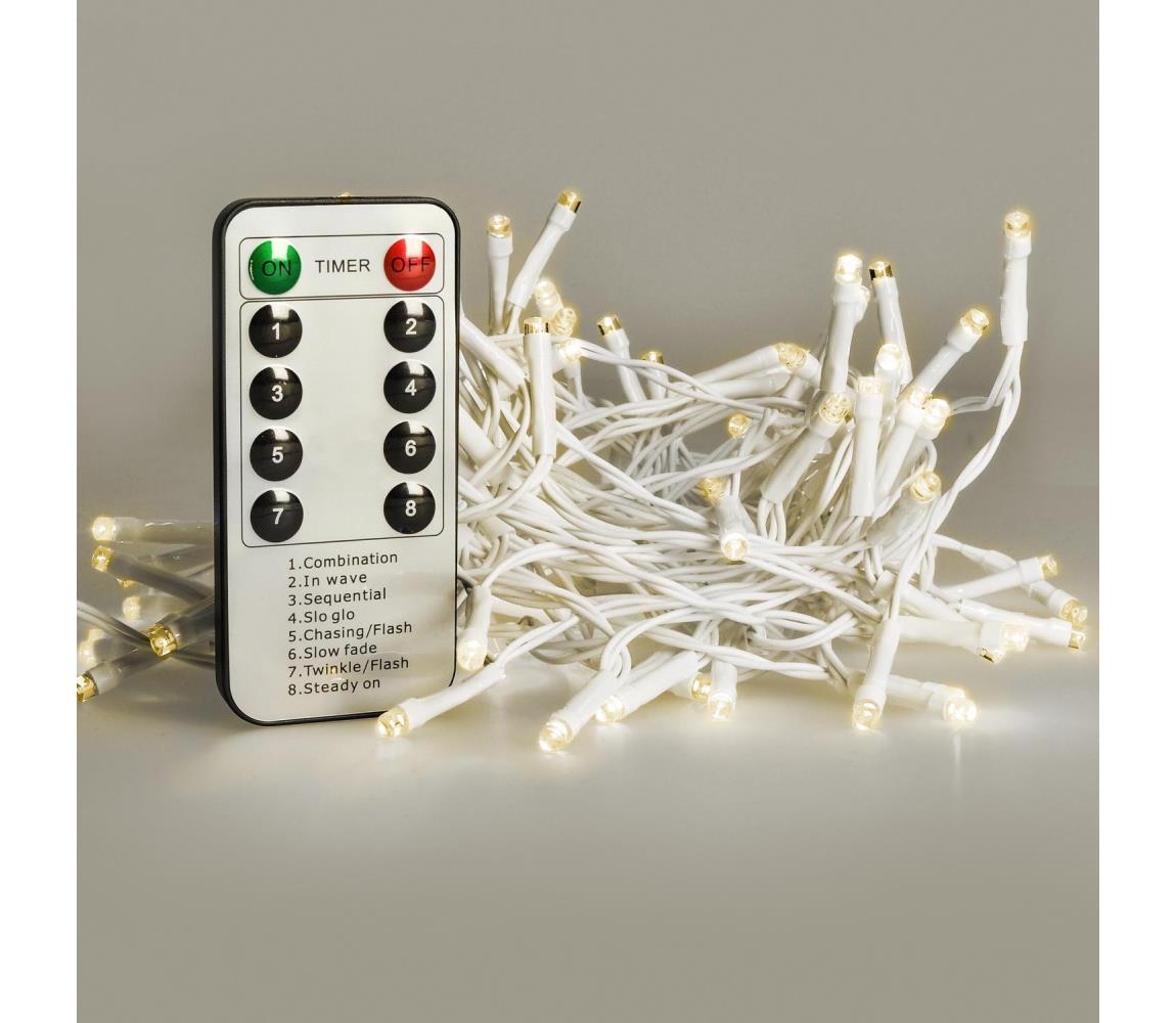 Brilagi - LED Łańcuch świąteczny zewnętrzny 120xLED/8 funkcji/3xAA 9,5m IP44 ciepła biel