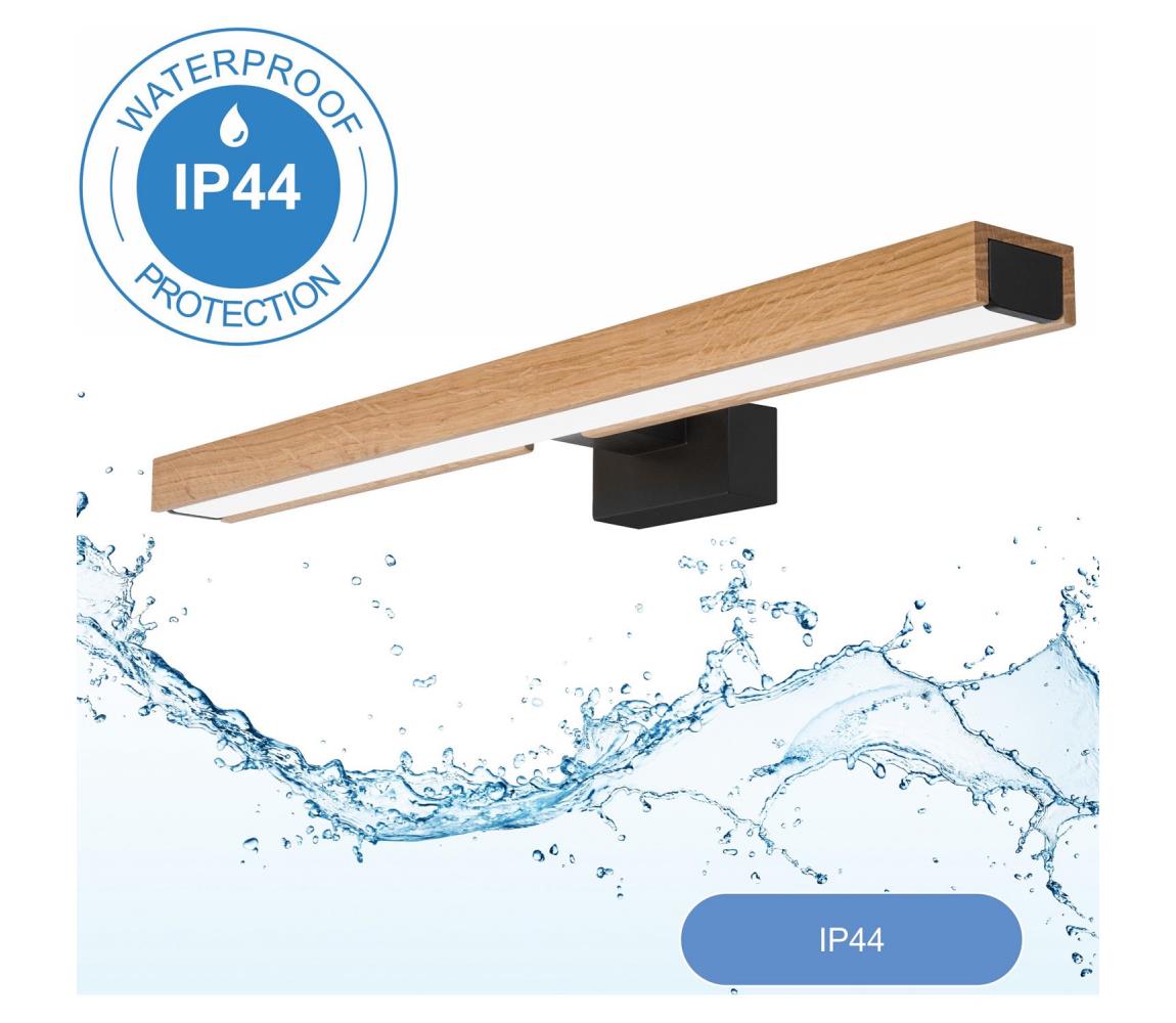 Brilagi-LED Łazienkowe oświetlenie lustra WOODY MIRROR LED/12W/230V IP44 dąb/czarny