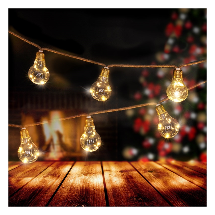 Brilagi - LED DŁańcuch dekoracyjny 10xLED/3xAA 1,8m ciepła biel