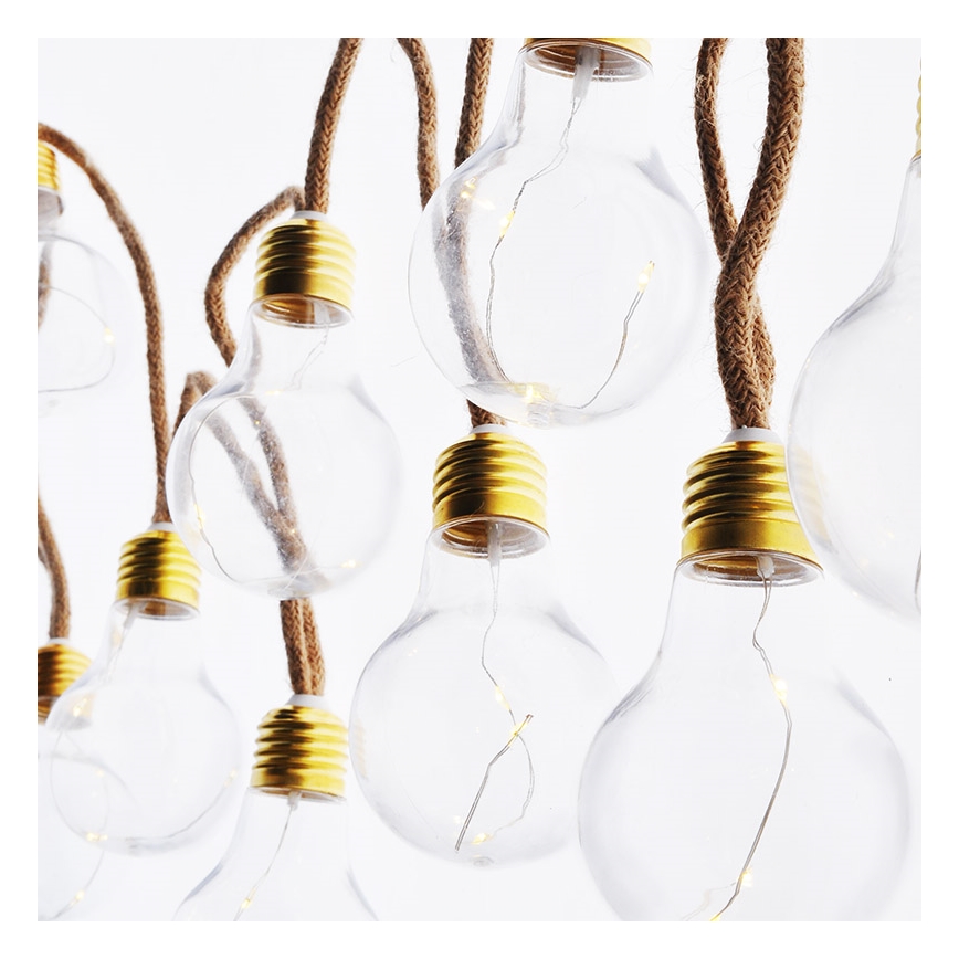 Brilagi - LED DŁańcuch dekoracyjny 10xLED/3xAA 1,8m ciepła biel
