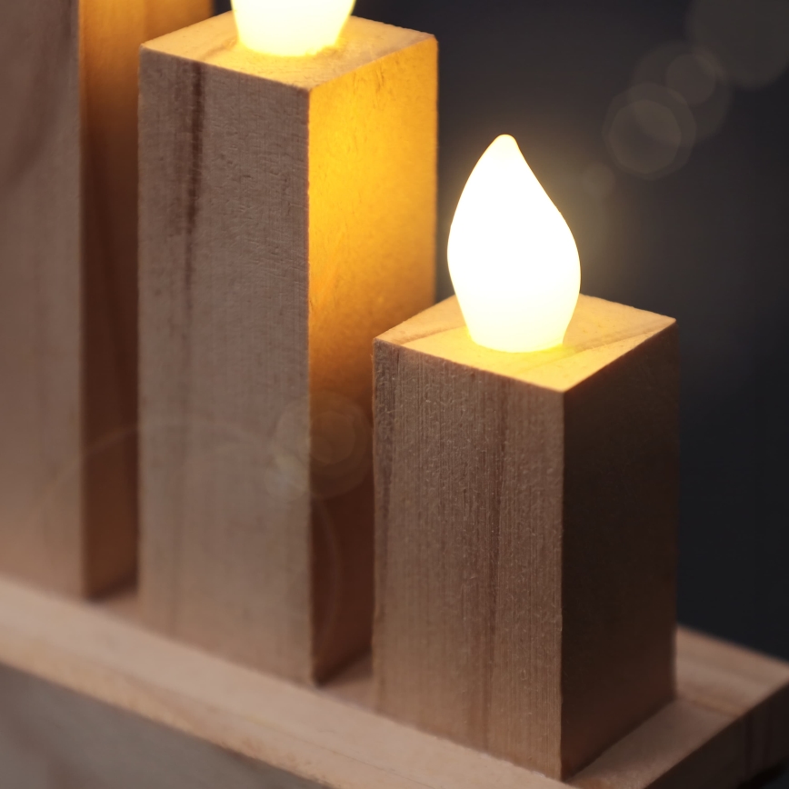 BRILAGI - LED drewniany świecznik świąteczny 10xLED/2xAA